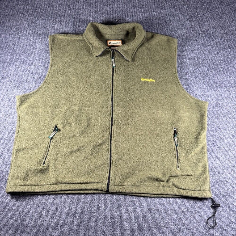 Remington Fleece Vest Mens 3XL Olive OD Green Full Zip Hunting Gorpcore Outdoor